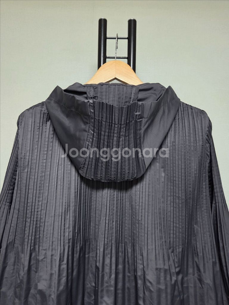 F ~88까지 오버핏 플리츠 후드 집업 롱 자켓--8