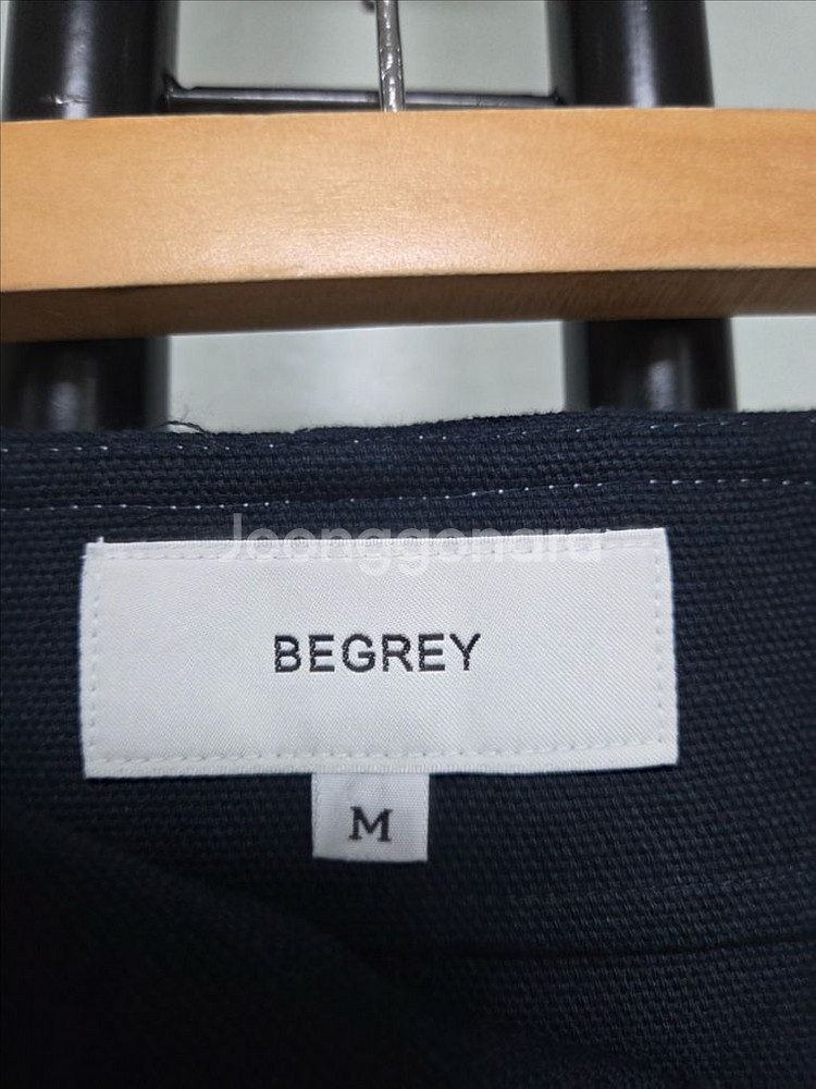 M 비그레이BEGREY 코튼 옥스포드 플레어 롱 스커트--2