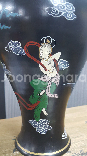 [골동품/도자기] 송대 여요 흑유 채화비천문 매병--4