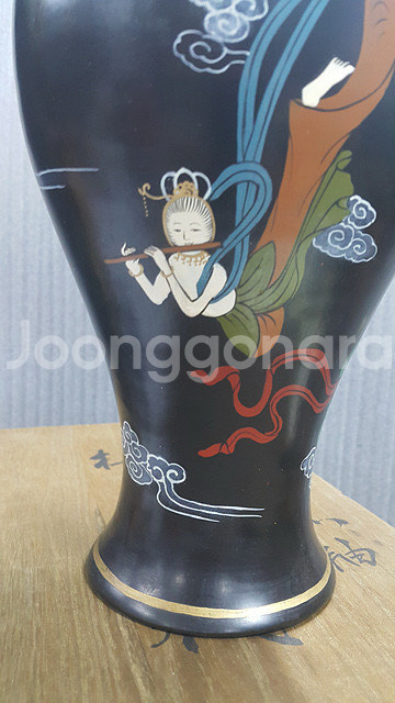 [골동품/도자기] 송대 여요 흑유 채화비천문 매병--2