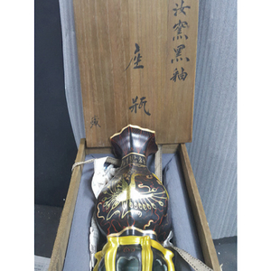 [골동품/도자기] 송대 여요 흑유 금채 팔각봉황문 병