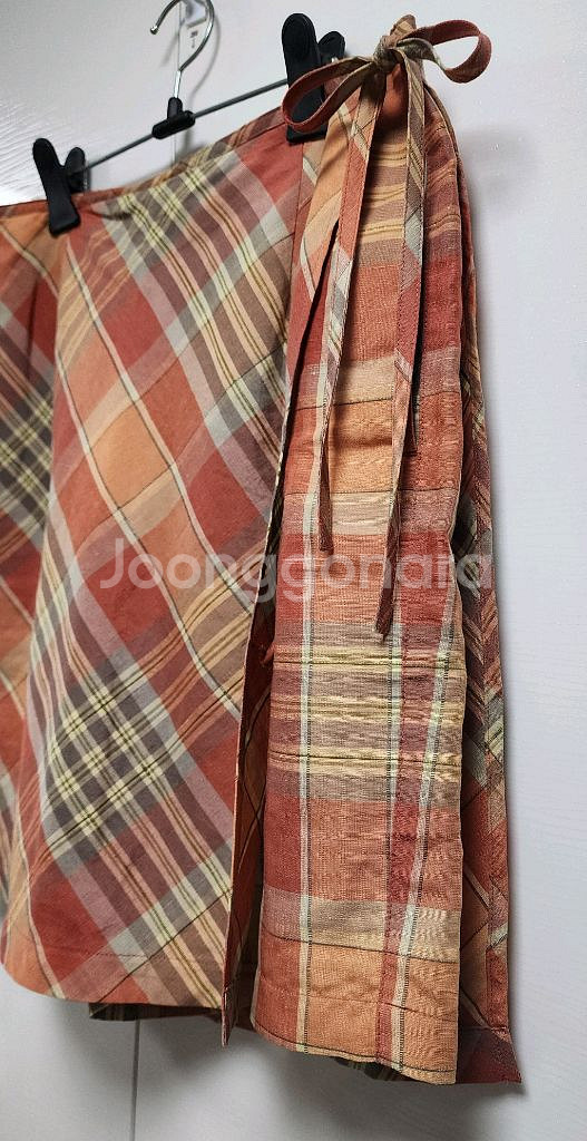 LIZ(GOLF)린넨(체크)랩스커트(77~88)--4