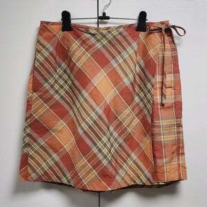 LIZ(GOLF)린넨(체크)랩스커트(77~88)