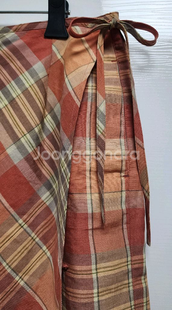 LIZ(GOLF)린넨(체크)랩스커트(77~88)--1