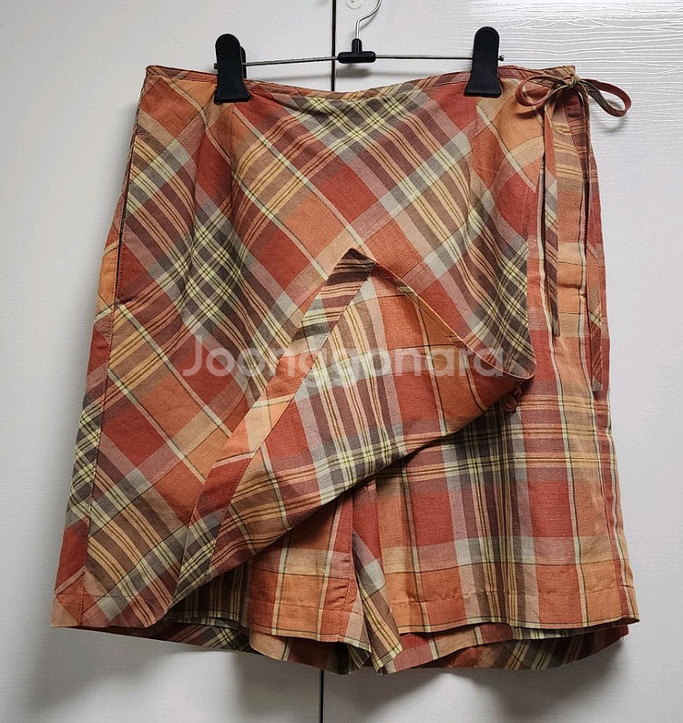 LIZ(GOLF)린넨(체크)랩스커트(77~88)--7