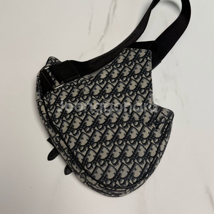 [정품]디올 오블리크 새들백 베이지--1