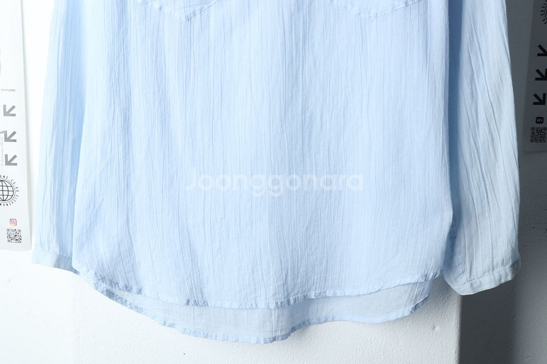 W(S) 클럽모나코 셔츠 남방 한섬 연블루 블라우스--3