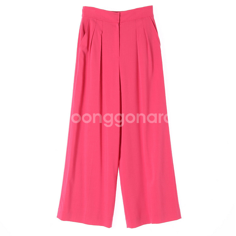 [S]모조에스핀 핫핑크 와이드 슬랙스 팬츠 셋업 바지--0