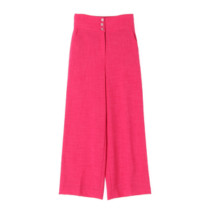 [S]모조에스핀 핫핑크 하이라이즈 와이드 슬랙스 팬츠