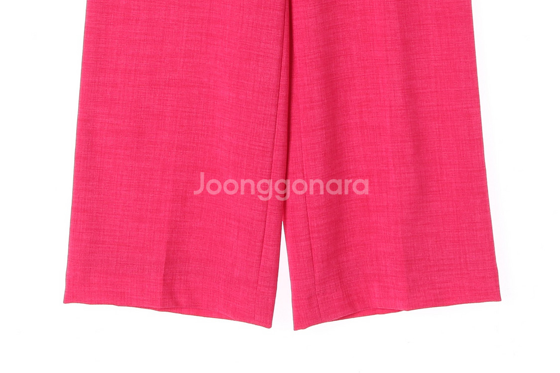 [S]모조에스핀 핫핑크 하이라이즈 와이드 슬랙스 팬츠--3