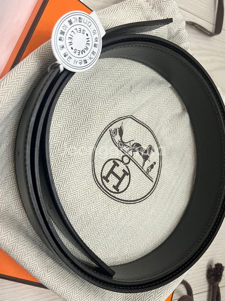정품! 에르메스 벨트 리버서블 실버/블랙 32mm--4