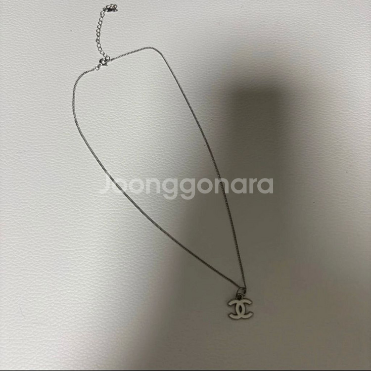 빈티지 샤넬 업사이클링 목걸이 화이트--1