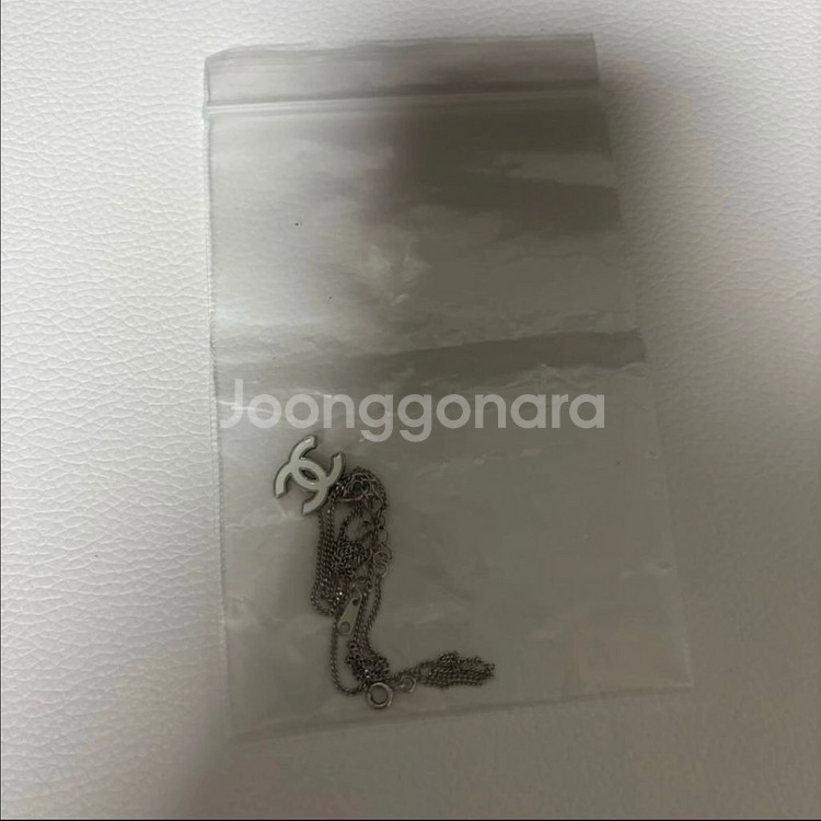 빈티지 샤넬 업사이클링 목걸이 화이트--2