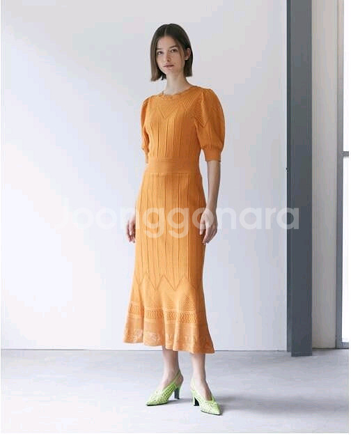 에고이스트 스캇조직 플레어 원피스--5