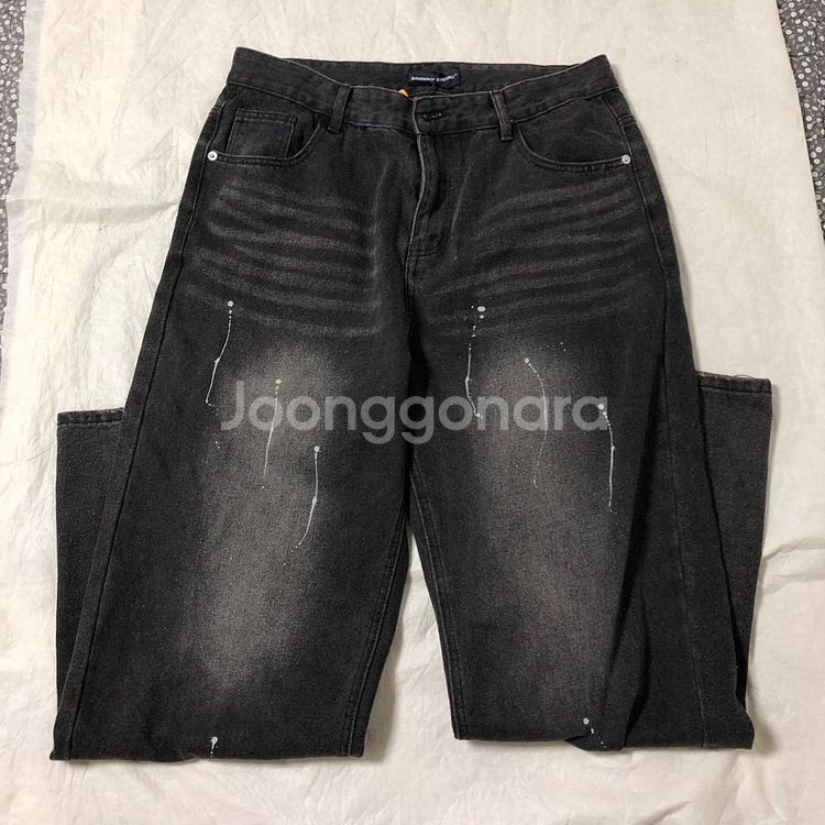 댄저러스피플 와이드 흑청데님팬츠 XL--0
