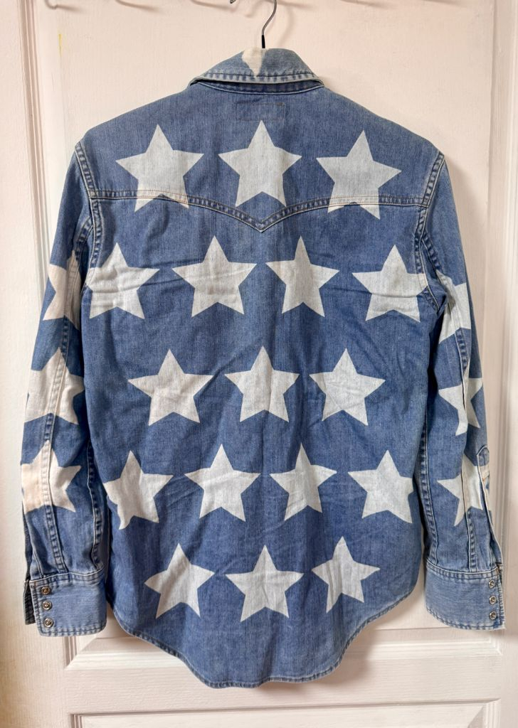 [정품]생로랑 별 데님셔츠 95 남녀공용--1