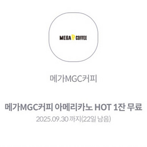 메가커피 핫아메리카노 1300