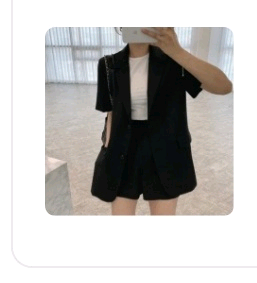 블랙 반팔자켓 반바지 셋업 세트--0