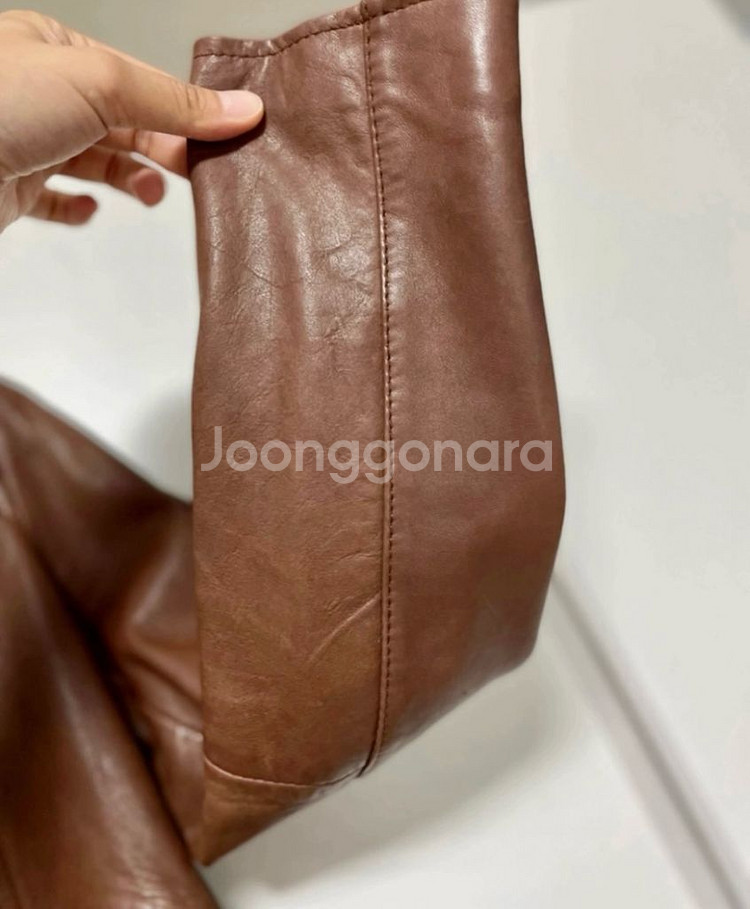 올세인츠 벨펀 레더 바이커 자켓 사하라 색상--4