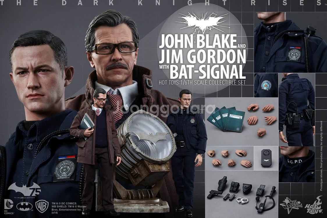 핫토이 MMS275 존 블레이크 짐 고든 배트 시그널--0