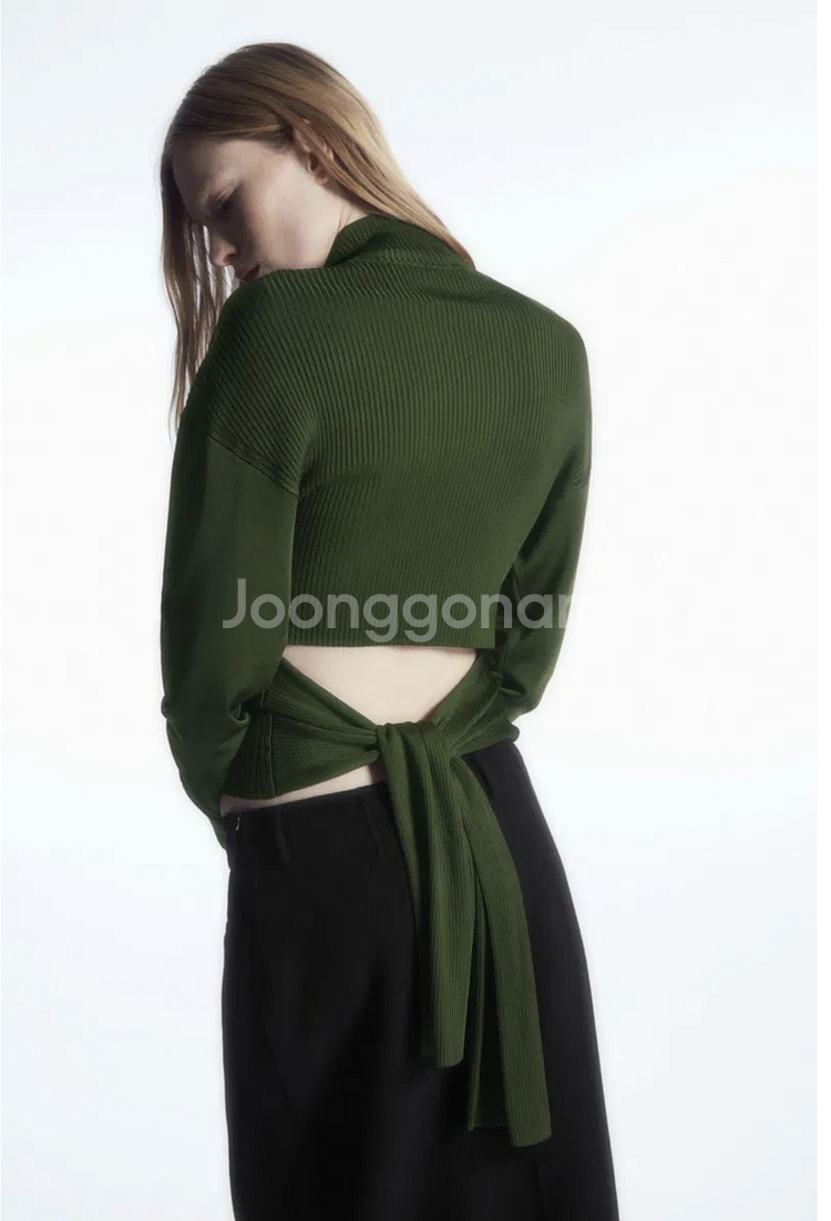 코스 cos 오픈백 리브 니트 탑 사이즈 EUR L--3