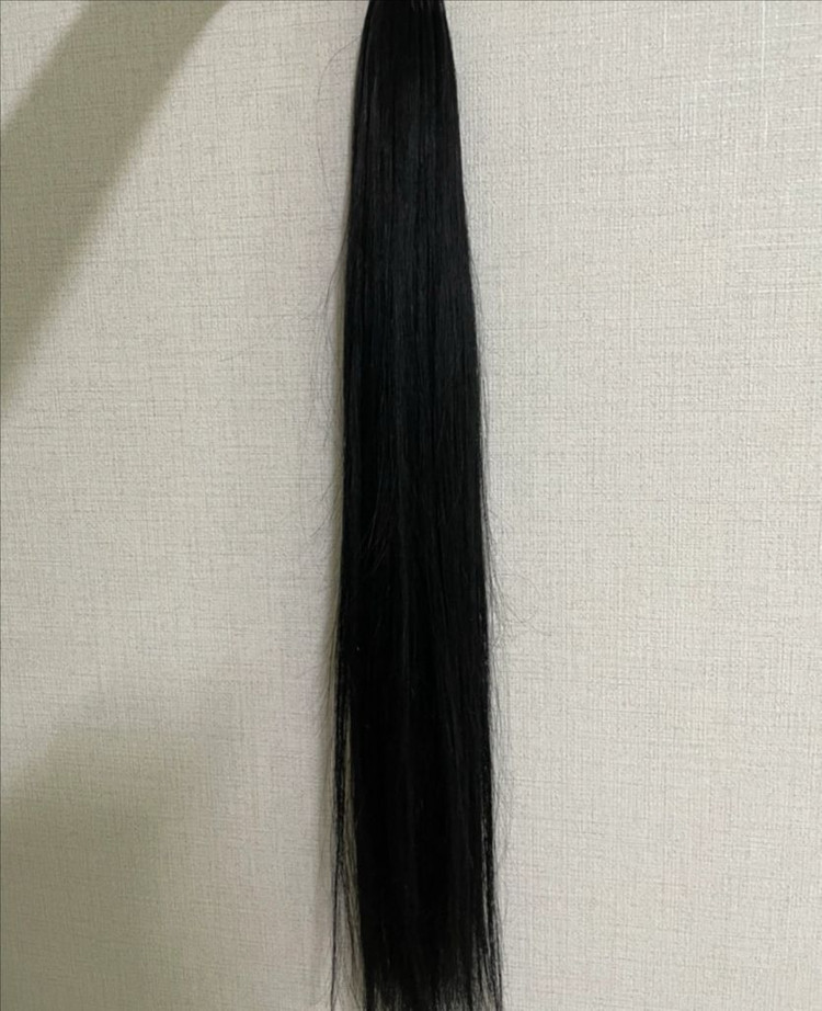노팁 붙임머리 20인치 천연생모 블랙 62피스 이미지