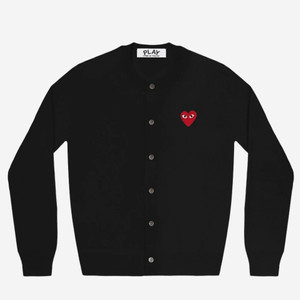 꼼덱가르송 Red Heart Knit Cardigan