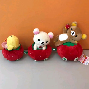 산엑스)고전 리락쿠마 딸기 카 인형