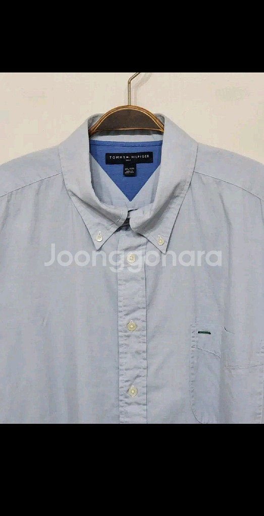 (3XL) 타미힐피거 셔츠 하늘색 빅사이즈 토미 남방--1