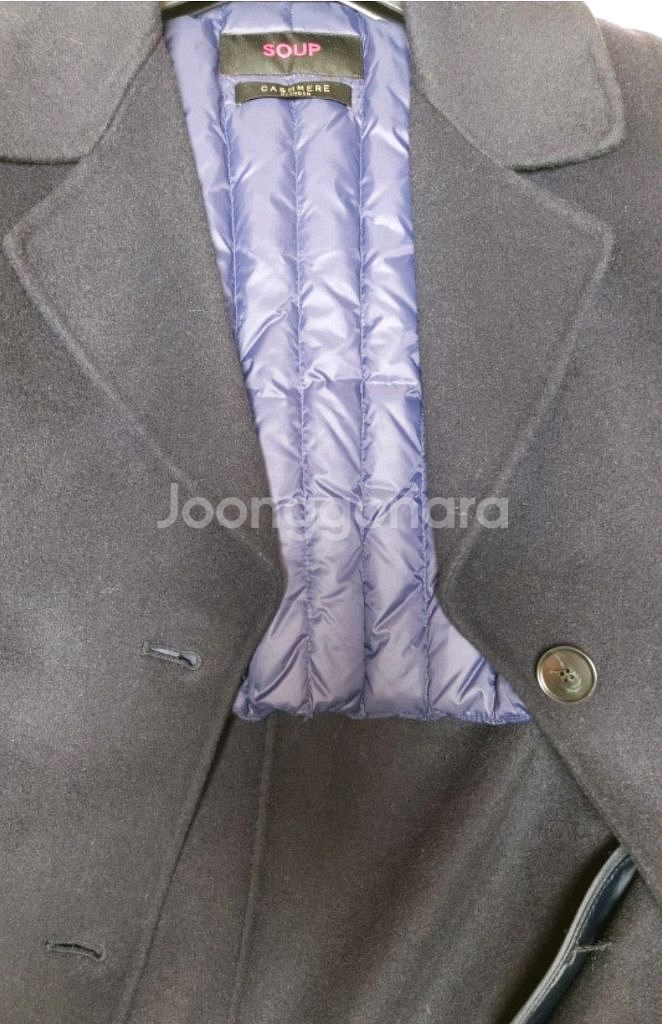 새상품)soop 찐네이비 울 롱코트--2