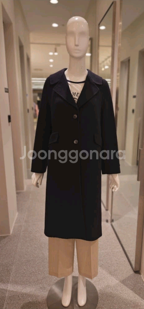 새상품)soop 찐네이비 울 롱코트--1