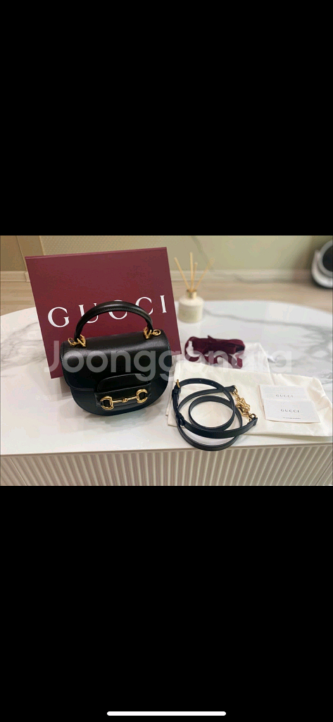 구찌 홀스빗 1955 탑 핸들백--0