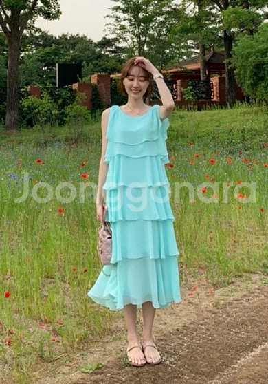 오칸 블러쉬드 엔돌핀오 원피스 민트 베이지--0