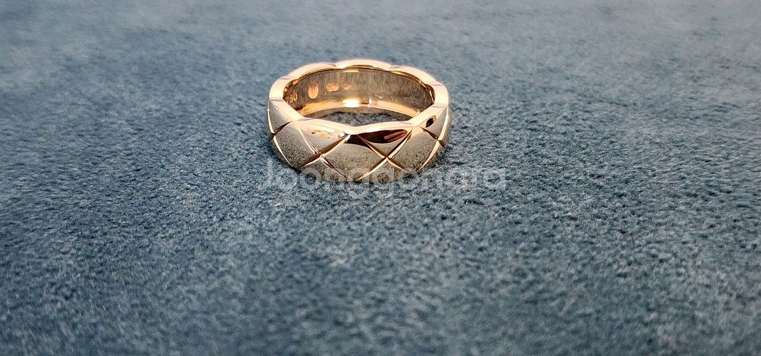 18k 크러쉬 퀄팅 반지 베이지 골드 색상 cnc 제품--0