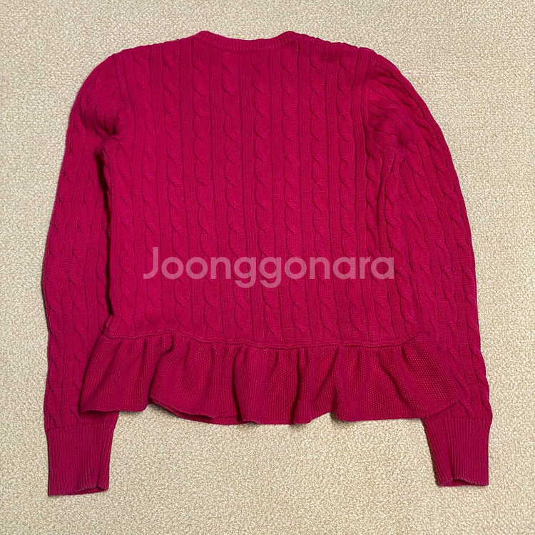 (정품) 폴로 신형 걸즈 핫핑크 프릴 니트 가디건 XL--2