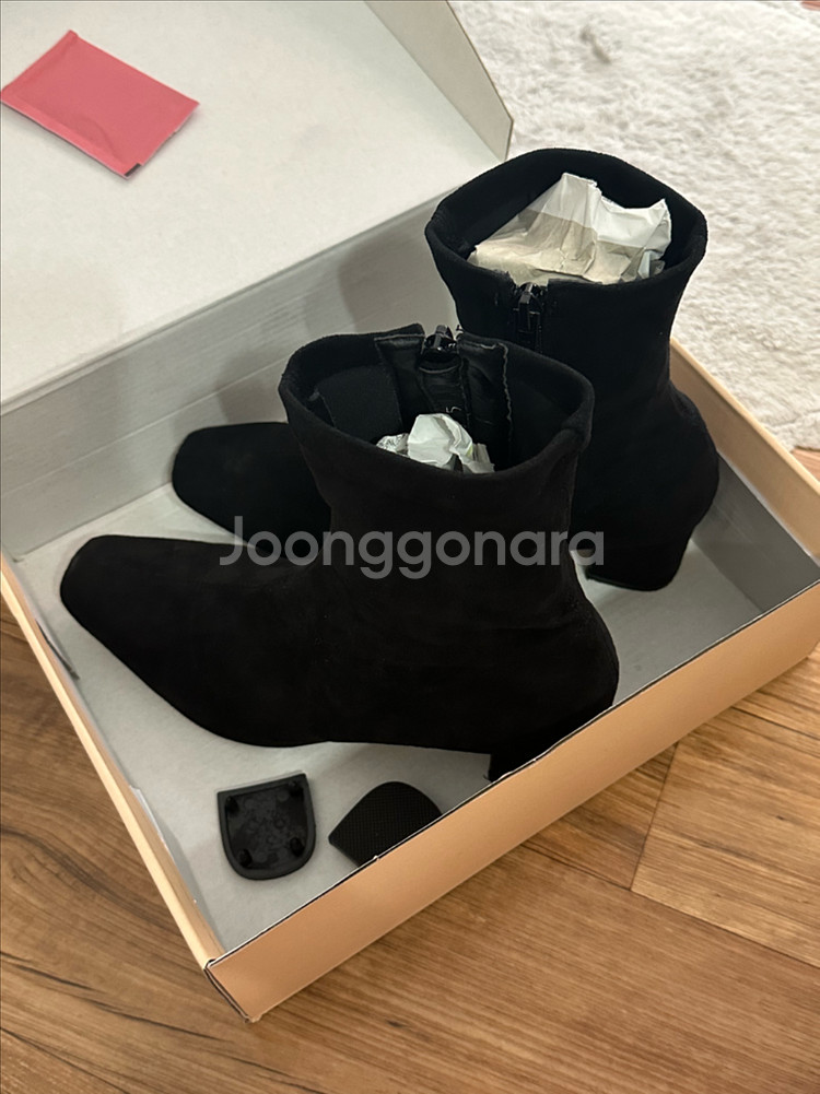 사뿐 호레인 스판앵클부츠 블랙 스웨이드 250mm--1