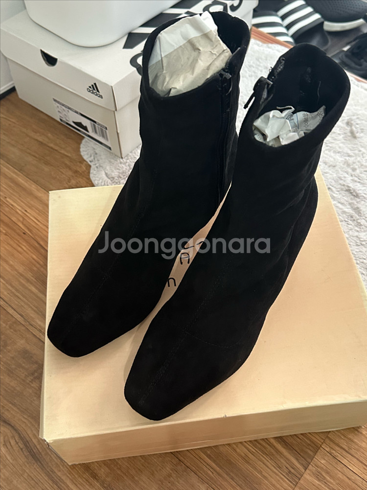 사뿐 호레인 스판앵클부츠 블랙 스웨이드 250mm--2
