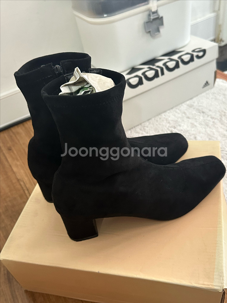 사뿐 호레인 스판앵클부츠 블랙 스웨이드 250mm--4