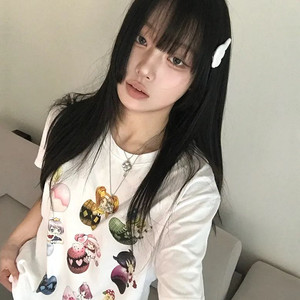 (새상품) 러브이즈트루X캐릭캐릭체인지 그룹 티 프리