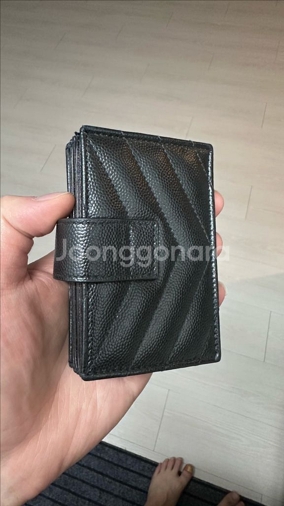 생로랑 모노그램 아코디언 카드지갑 블랙 정품--3