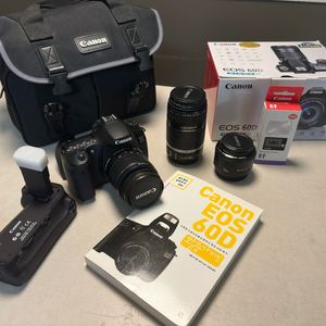 캐논 eos 60D + 세로그립 + 렌즈 3종
