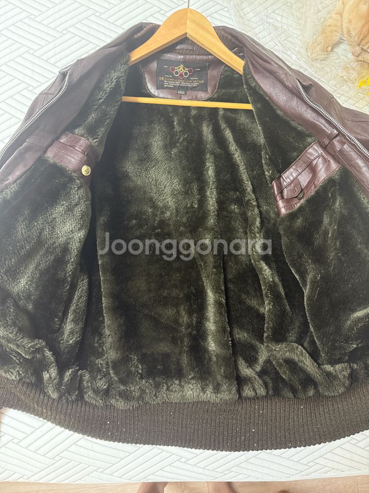 일본산 빈티지 디럭스 소가죽 다크브라운 자켓 XL 팝니--1