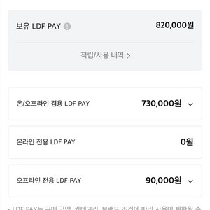 LDF Pay 82만 -> 77