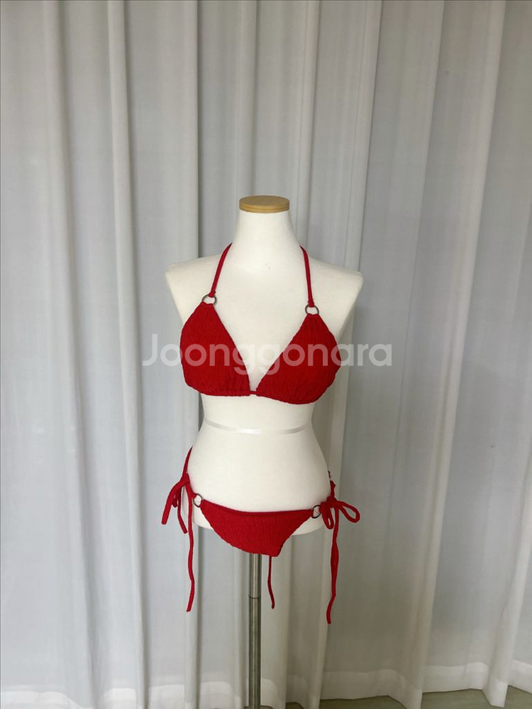 (새상품)3pcs 레드 비키니 스커트 원피스 수영복--1