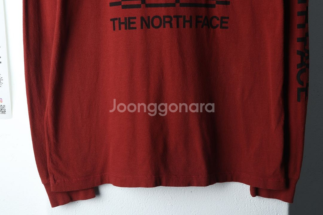 (M-L) 노스페이스 긴팔티셔츠 브라운 올드스쿨--3