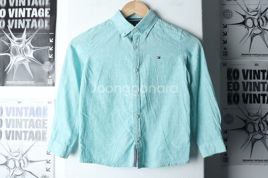 (F) 타미힐피거 셔츠 남방 아동 키즈 린넨--1