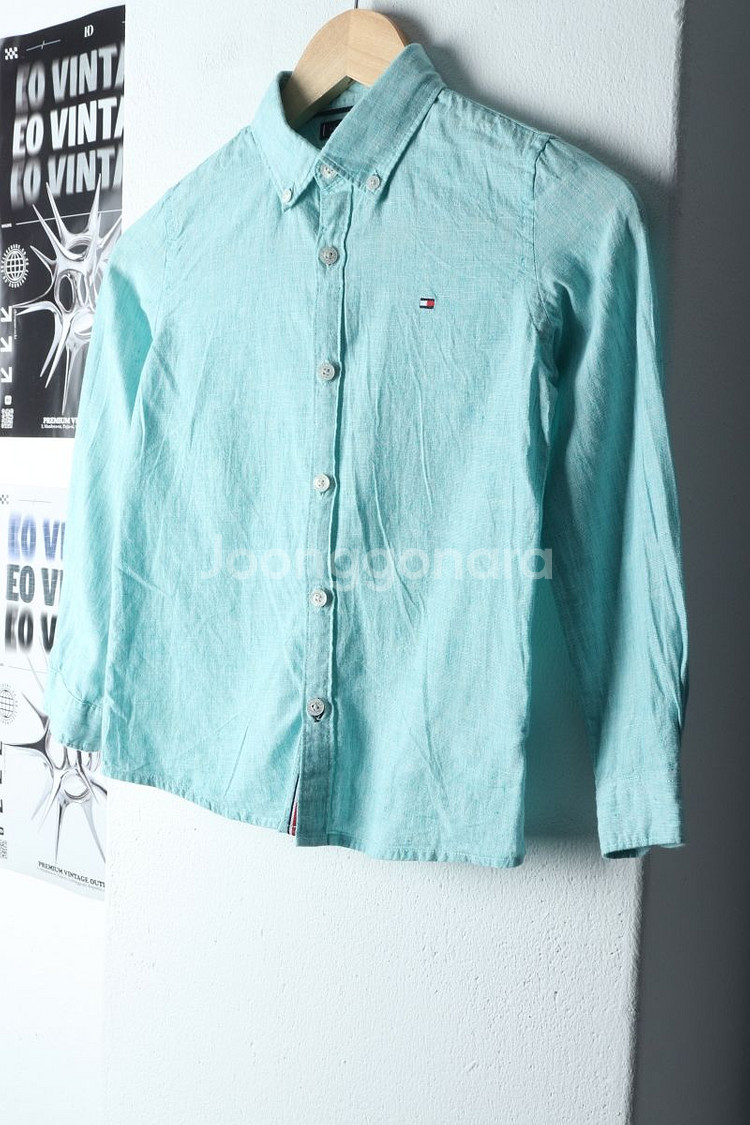 (F) 타미힐피거 셔츠 남방 아동 키즈 린넨--0