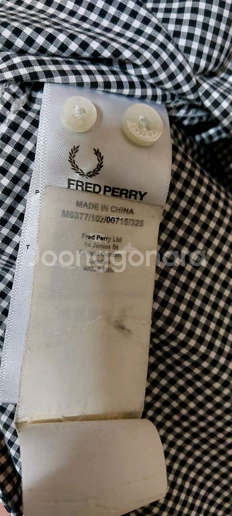 프레드페리 깅엄체크 셔츠 100~105--5