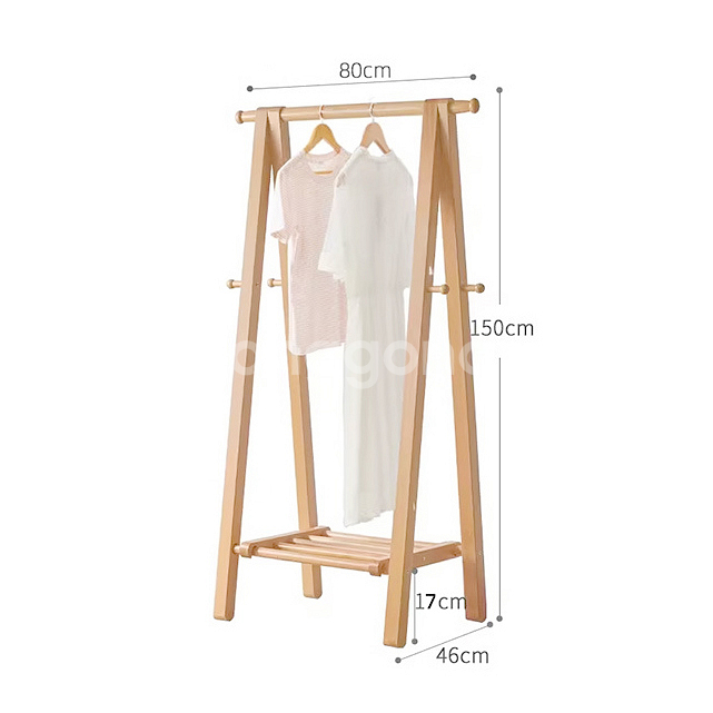 원목 옷걸이 행거 80cm--0