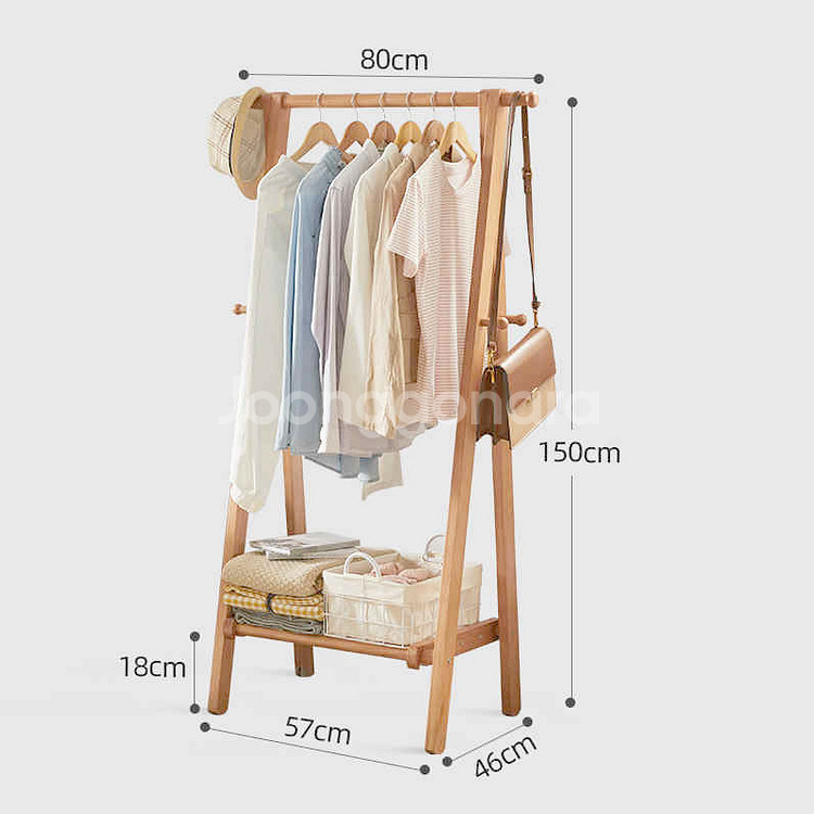 원목 옷걸이 행거 80cm--1